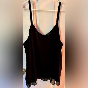 Torrid Size 1, Black polka dotted tank top with adjustable straps